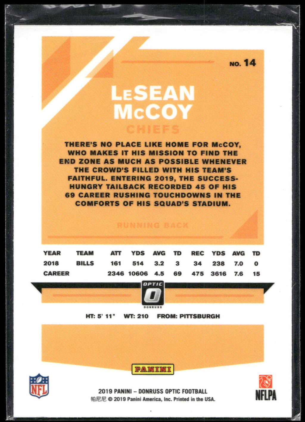 2019 Donruss Optic #14 LeSean McCoy