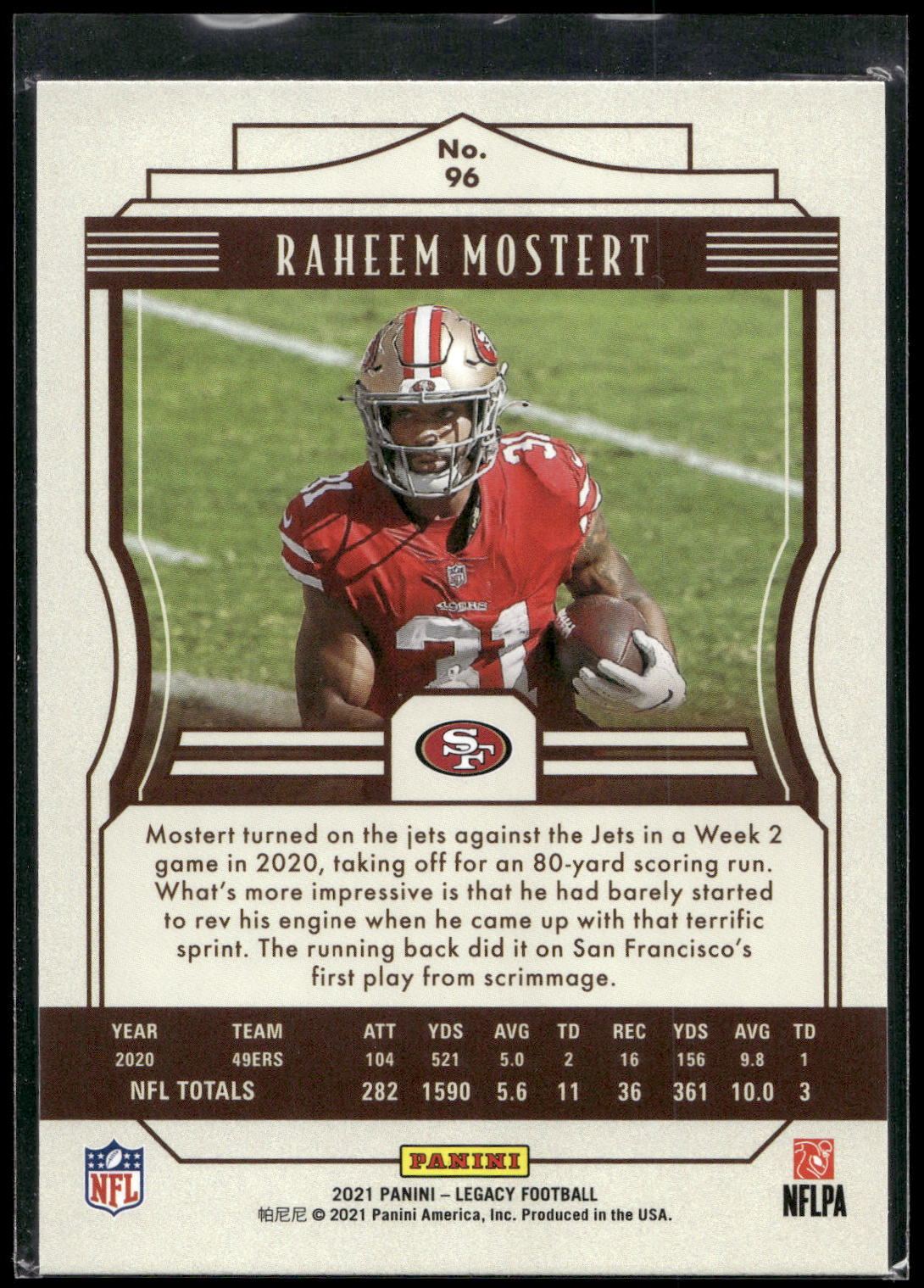 2021 Panini Legacy #96 Raheem Mostert