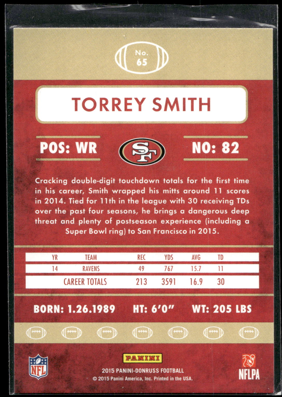 2015 Donruss #65 Torrey Smith