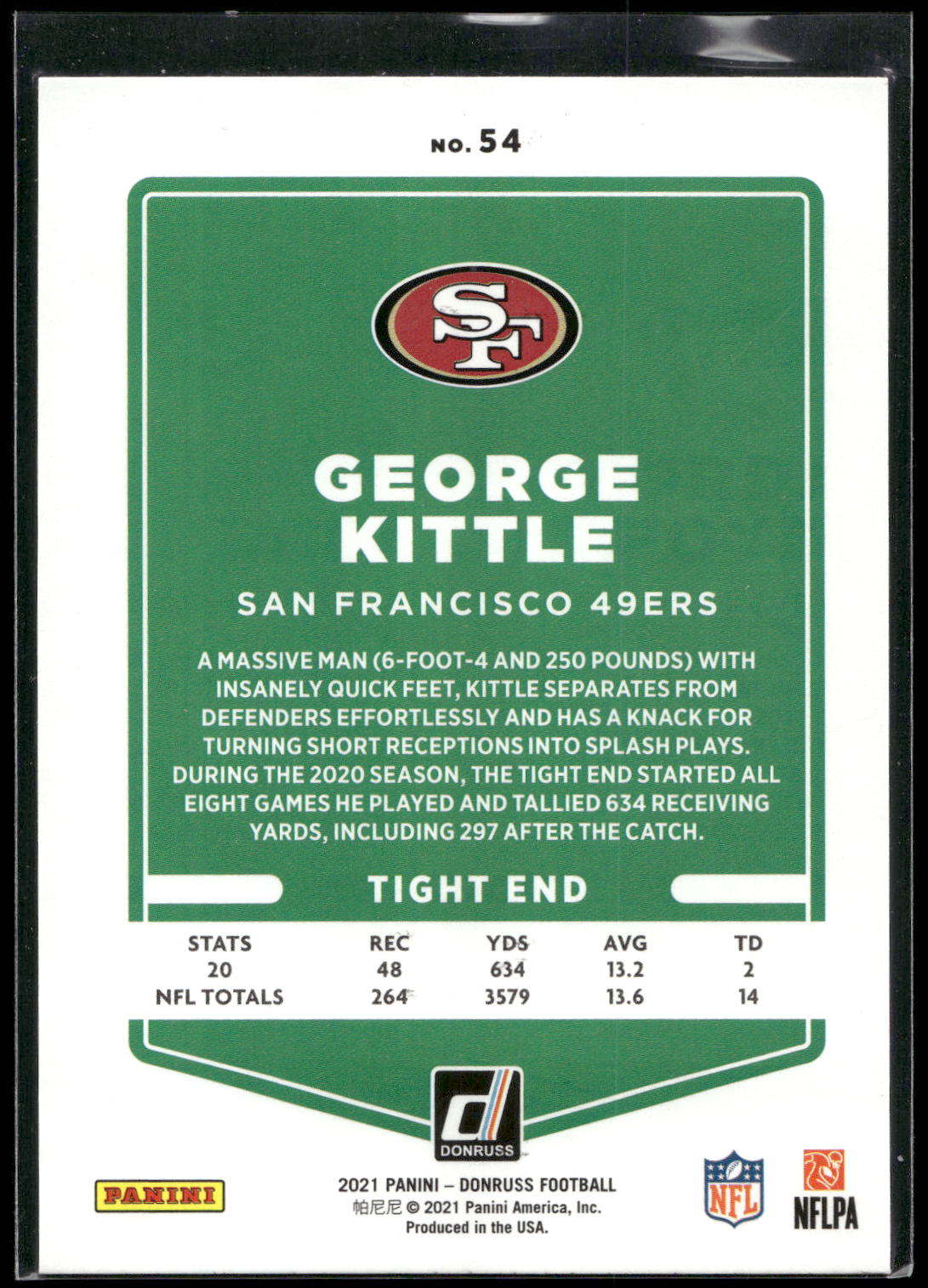 2021 Donruss #54 George Kittle