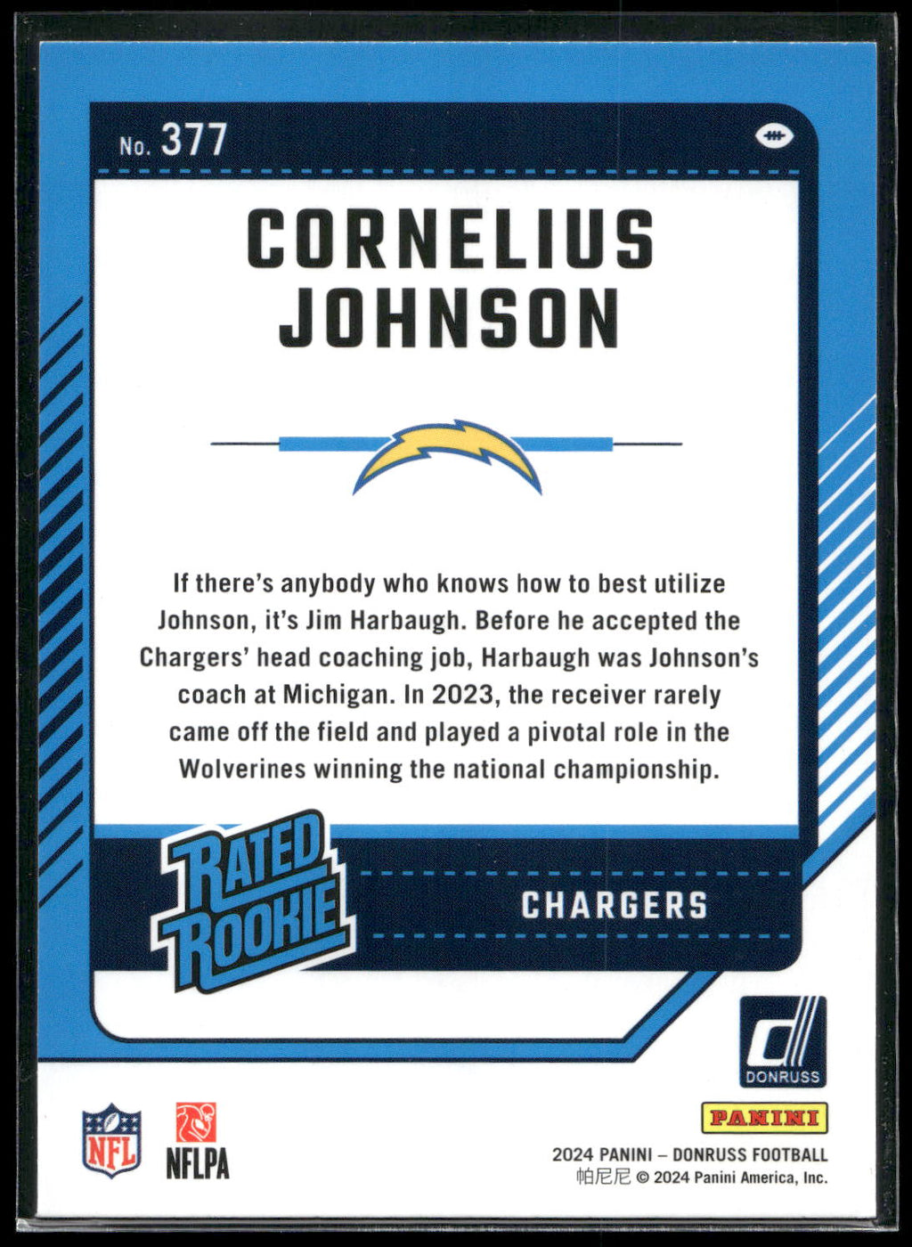 2024 Donruss #377 Cornelius Johnson