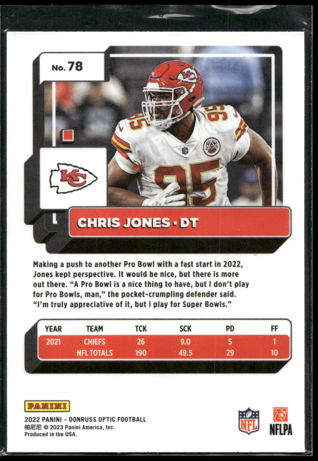 2022 Donruss Optic #78 Chris Jones