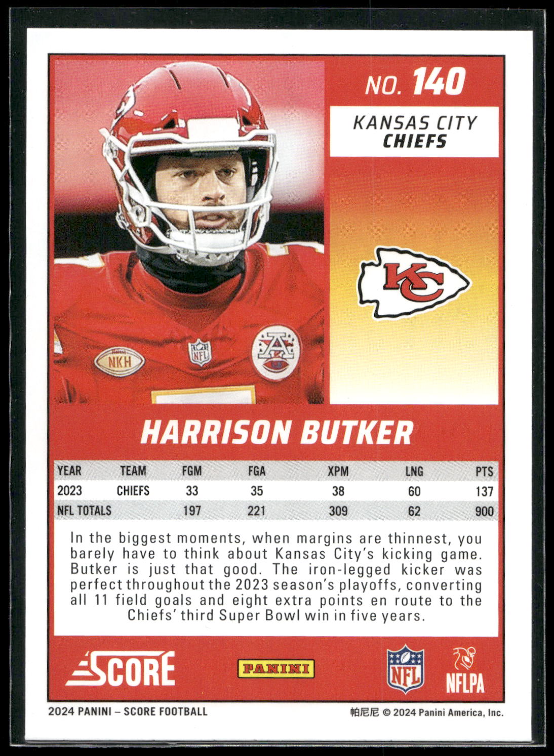 2024 Score #140 Harrison Butker