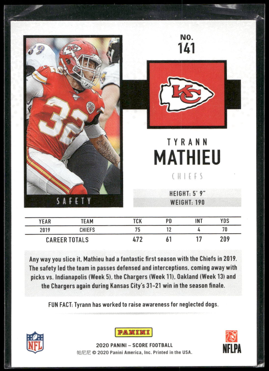 2020 Score #141 Tyrann Mathieu