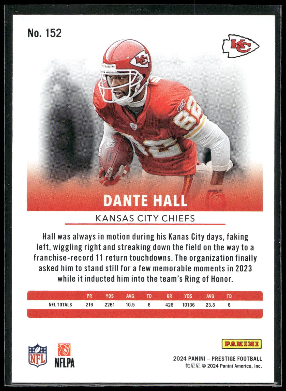 2024 Panini Prestige #152 Dante Hall