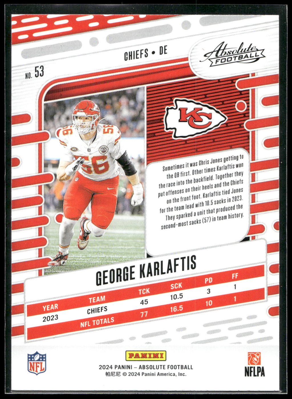 2024 Panini Absolute #53 George Karlaftis Retail