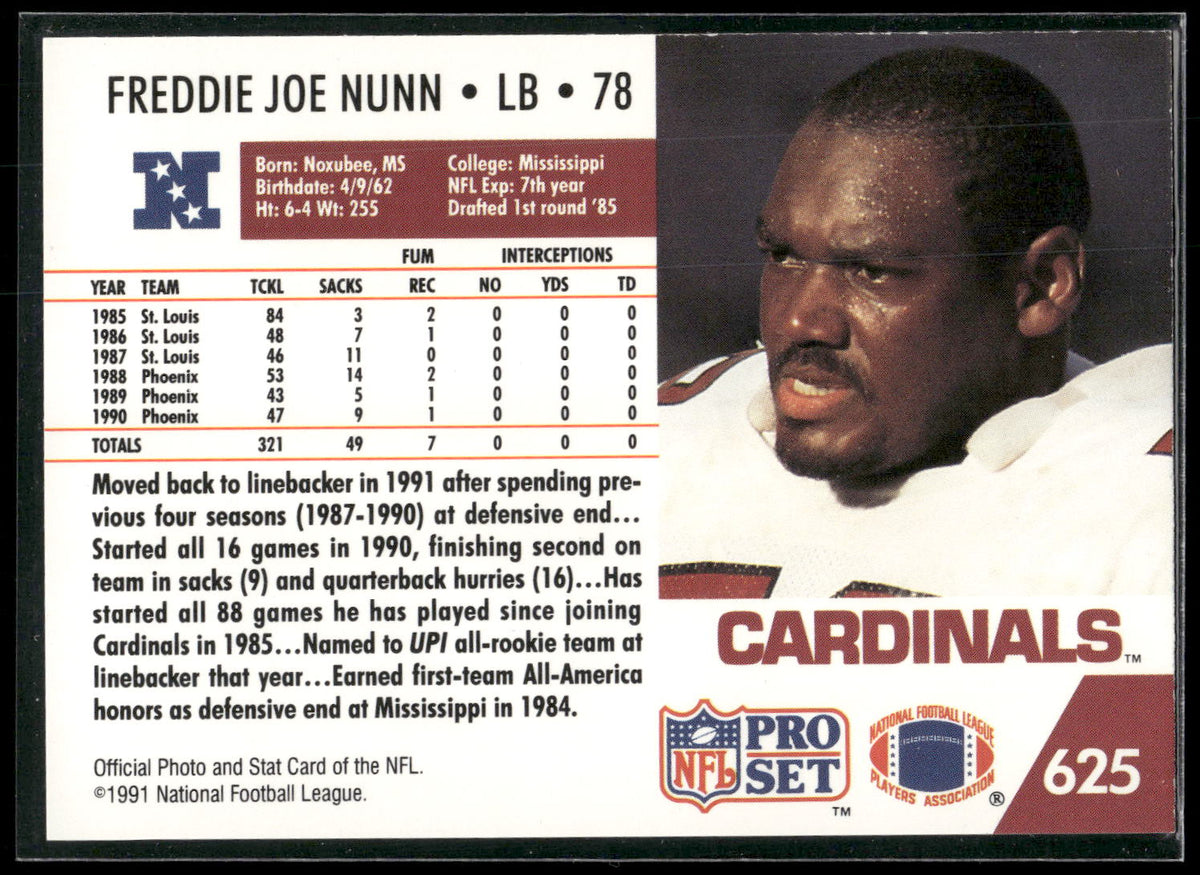 1991 Pro Set #625 Freddie Joe Nunn