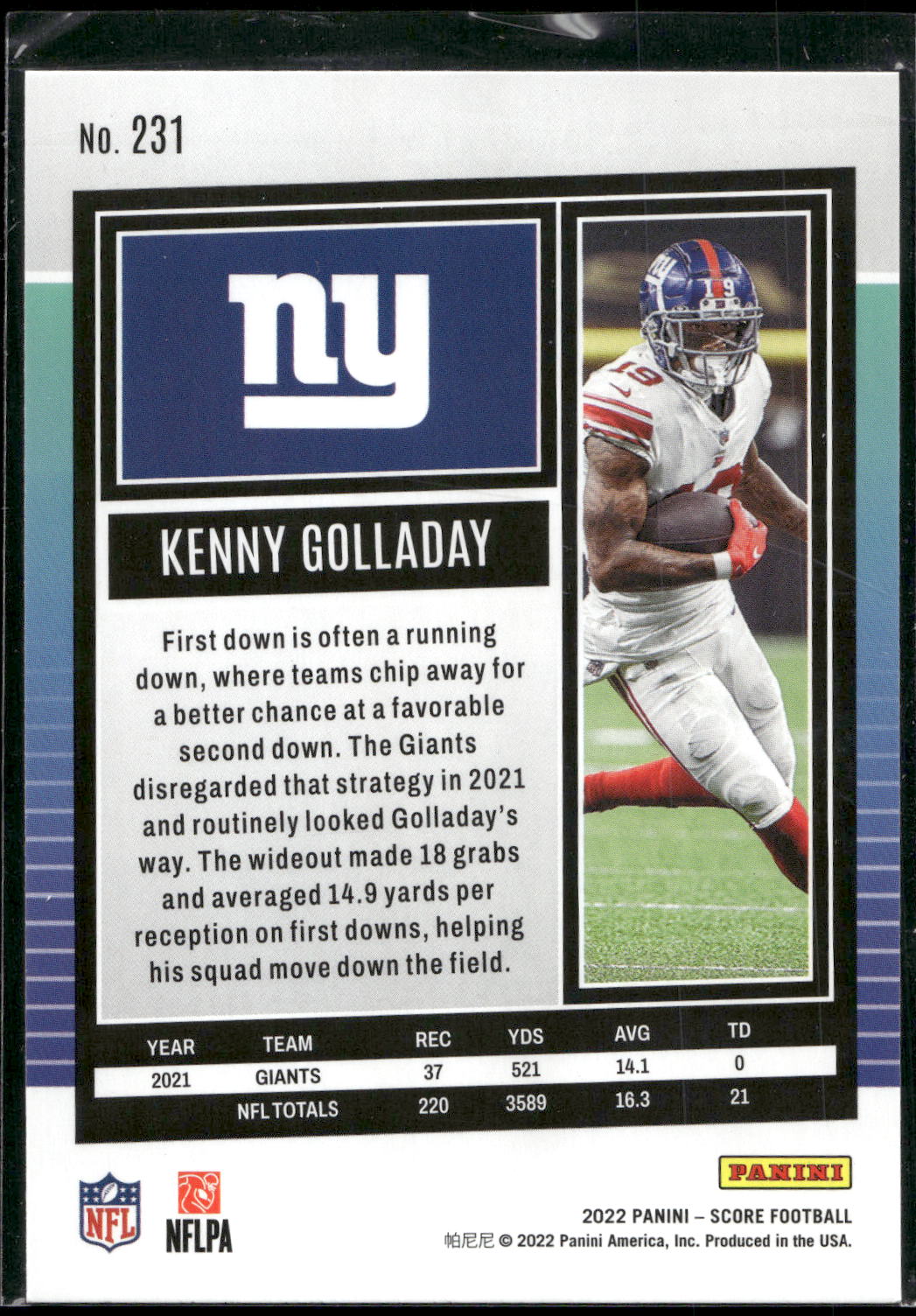 2022 Score #231 Kenny Golladay