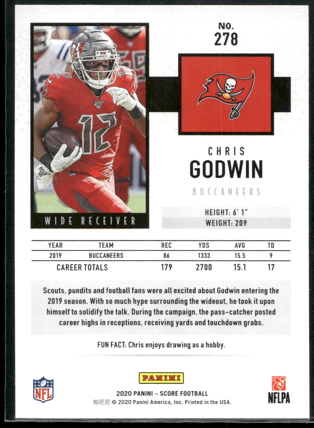 2020 Score #278 Chris Godwin
