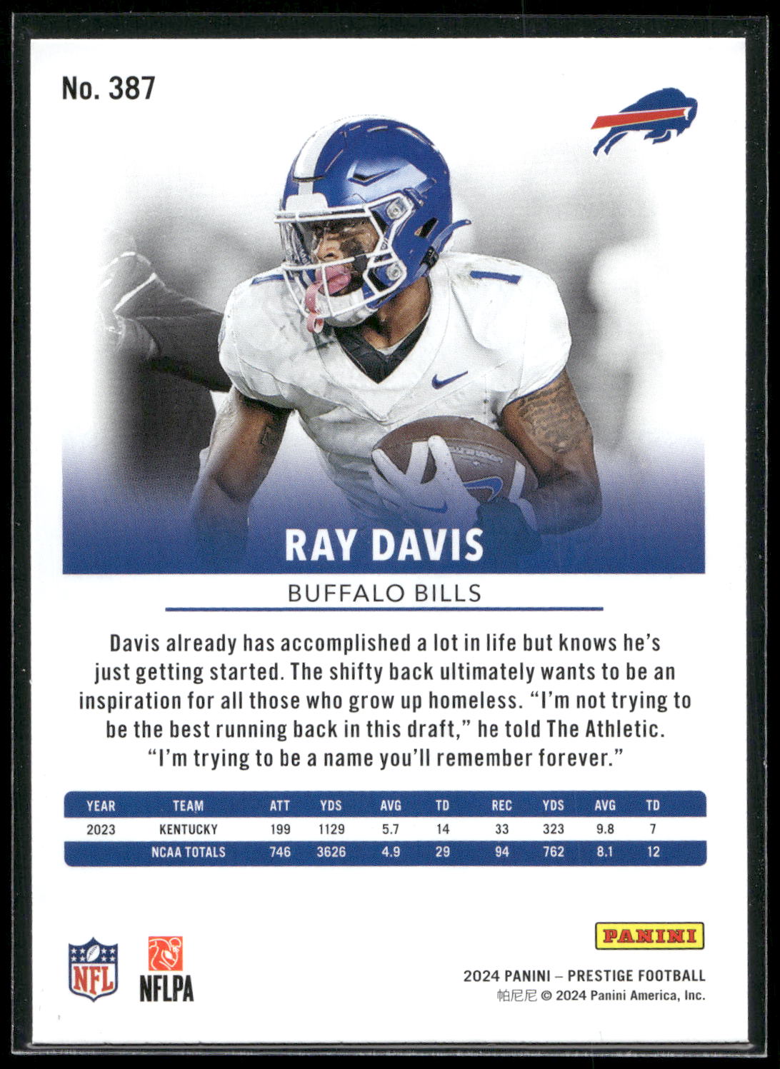 2024 Panini Prestige #387 Ray Davis