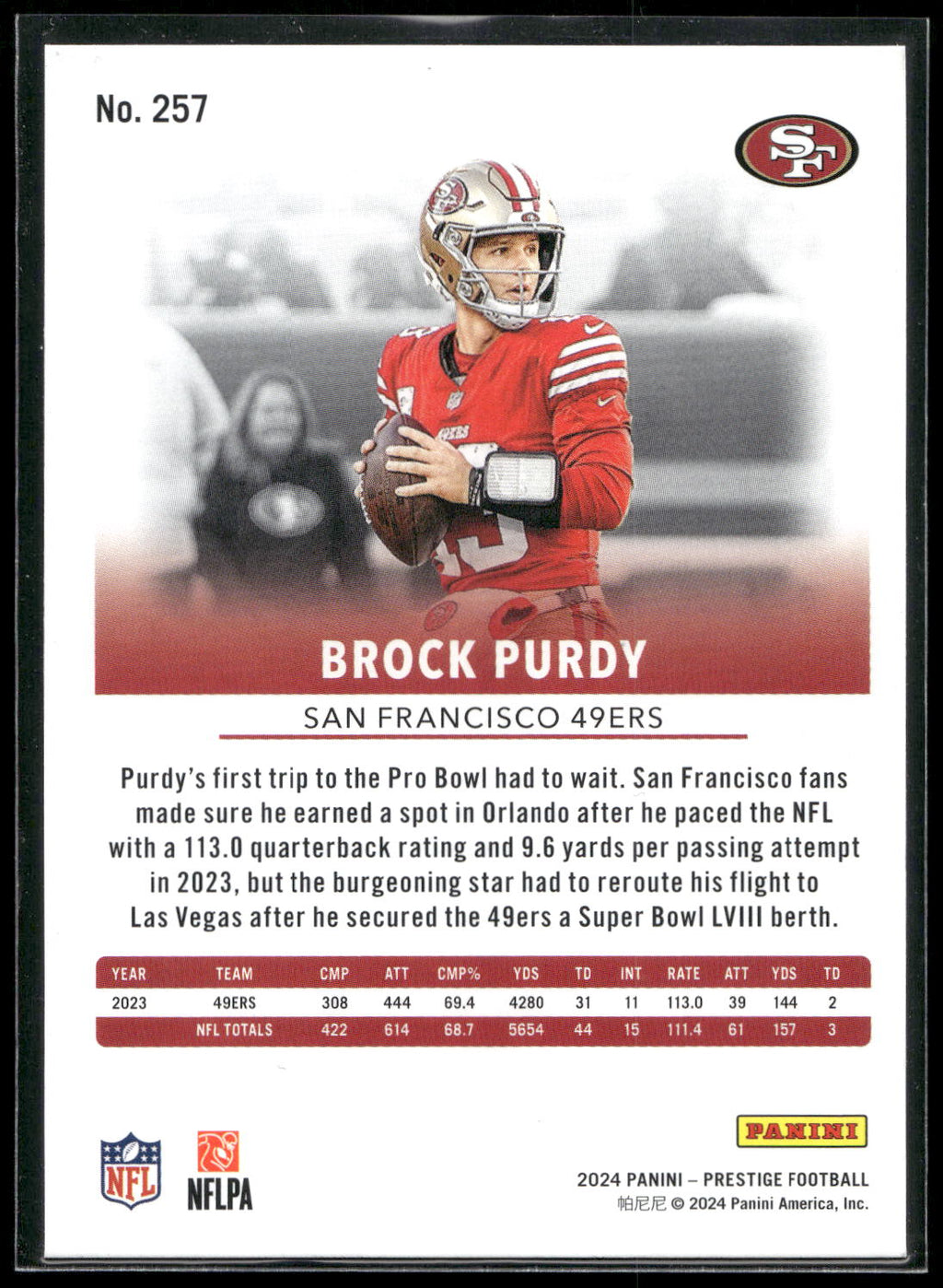 2024 Panini Prestige #257 Brock Purdy