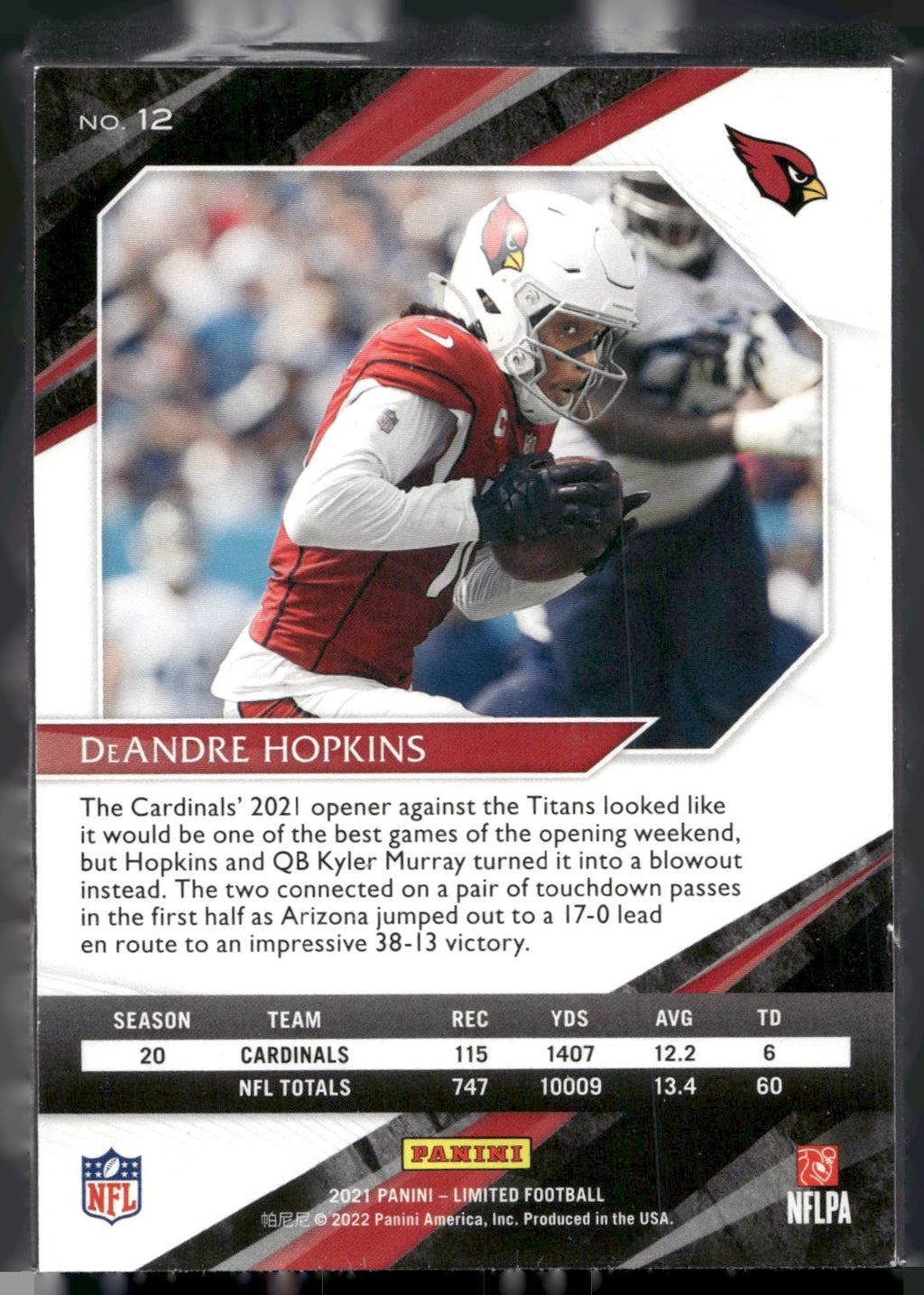 2021 Panini Limited #12 DeAndre Hopkins