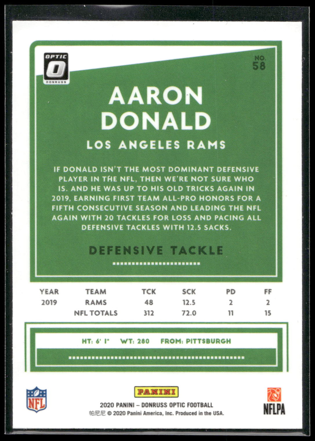 2020 Donruss Optic #58 Aaron Donald
