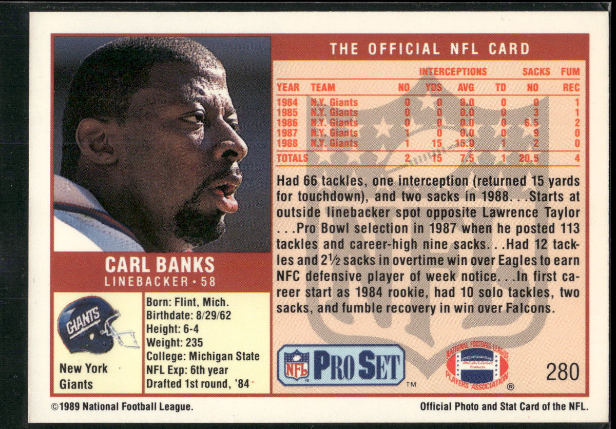 1989 Pro Set #280 Carl Banks