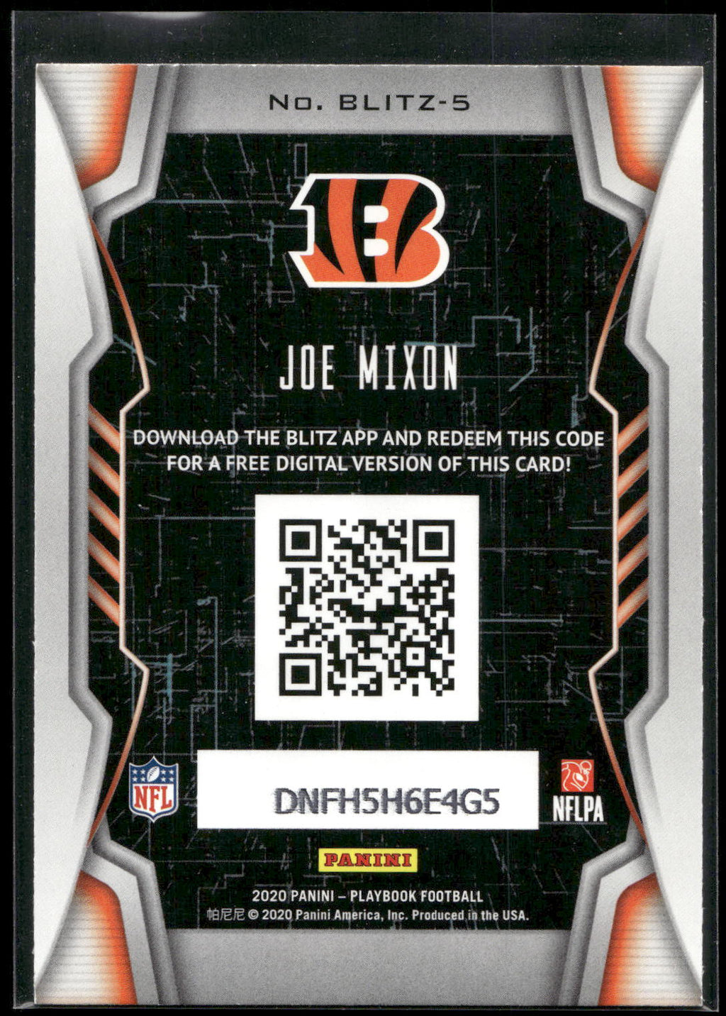 2020 Panini Playbook #BLITZ-5 Joe Mixon Blitz