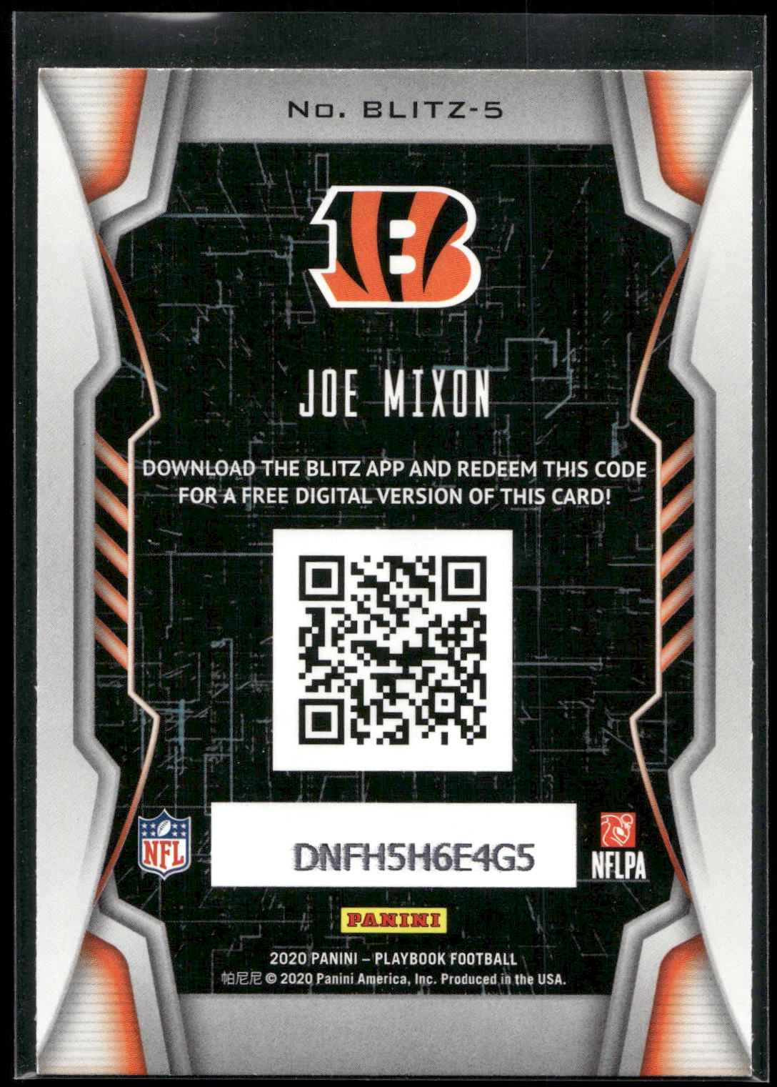 2020 Panini Playbook #BLITZ-5 Joe Mixon Blitz