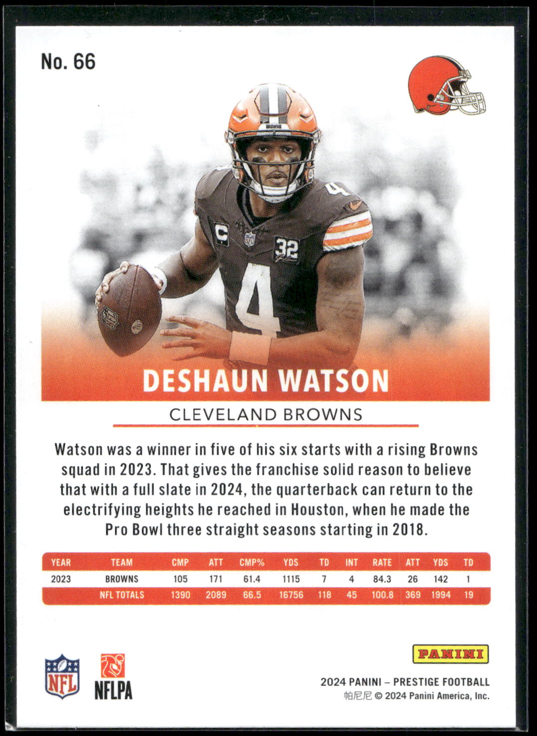 2024 Panini Prestige #66 Deshaun Watson