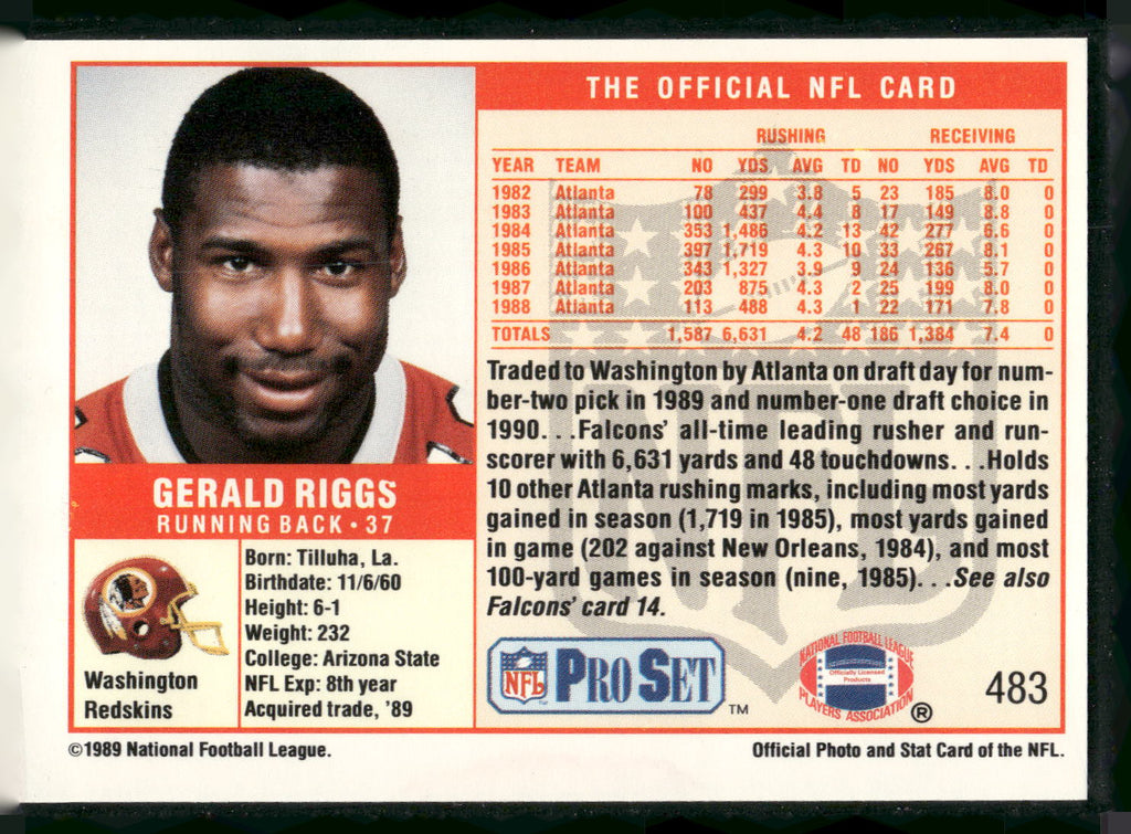 1989 Pro Set #483b Gerald Riggs
