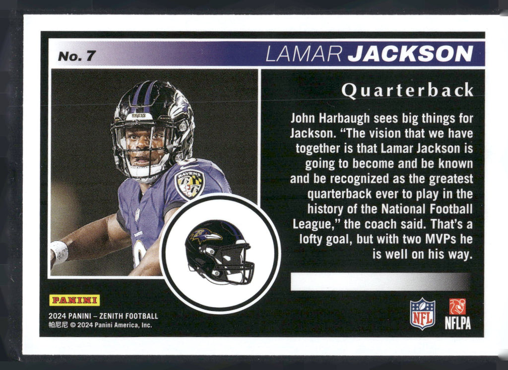 2024 Panini Zenith #7 Lamar Jackson Retail