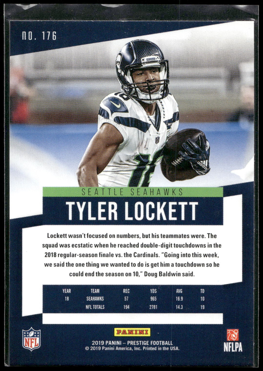 2019 Panini Prestige #176 Tyler Lockett