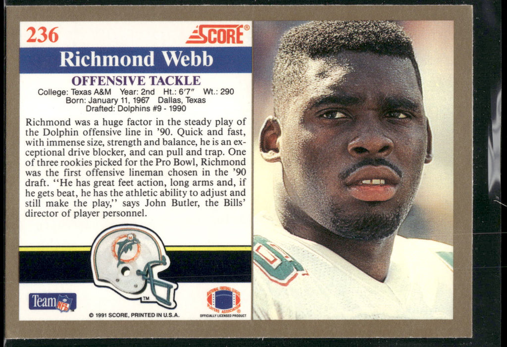 1991 Score #236 Richmond Webb