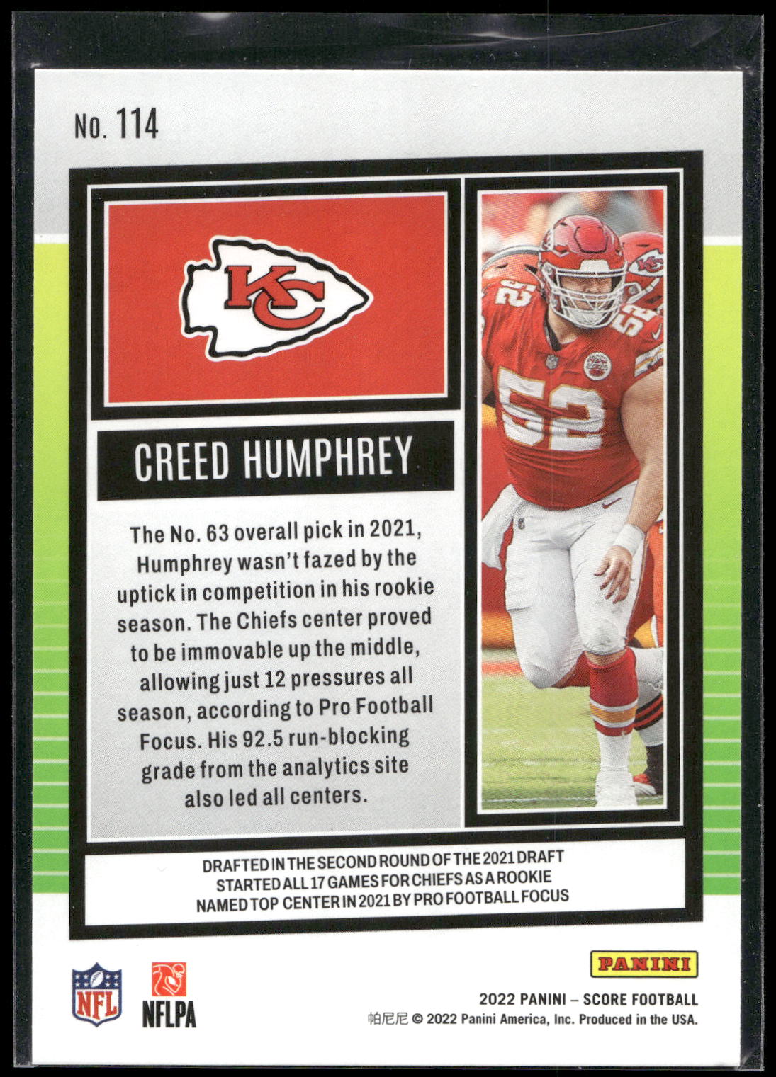 2022 Score #114 Creed Humphrey