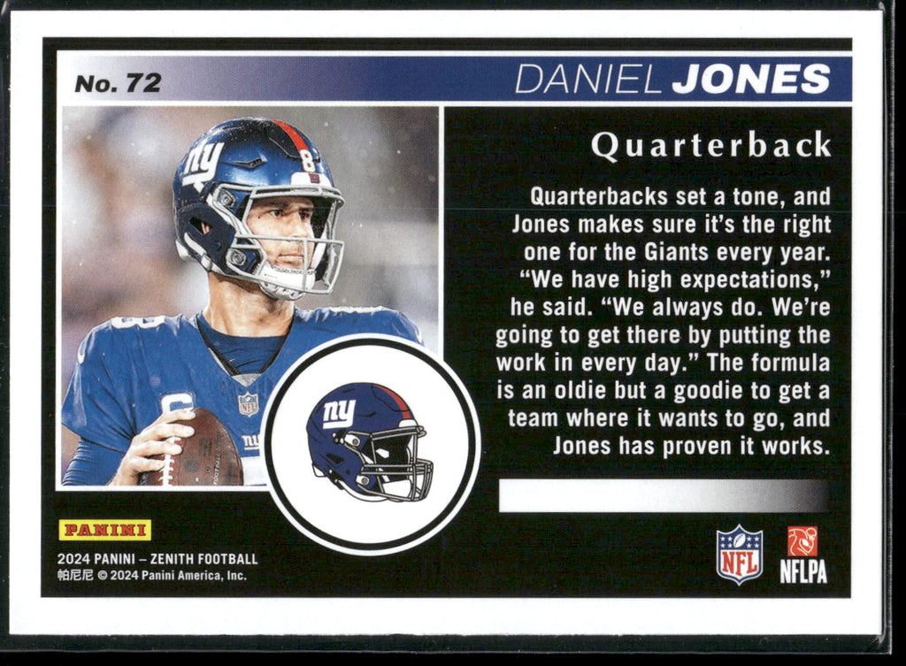 2024 Panini Zenith #72 Daniel Jones Retail