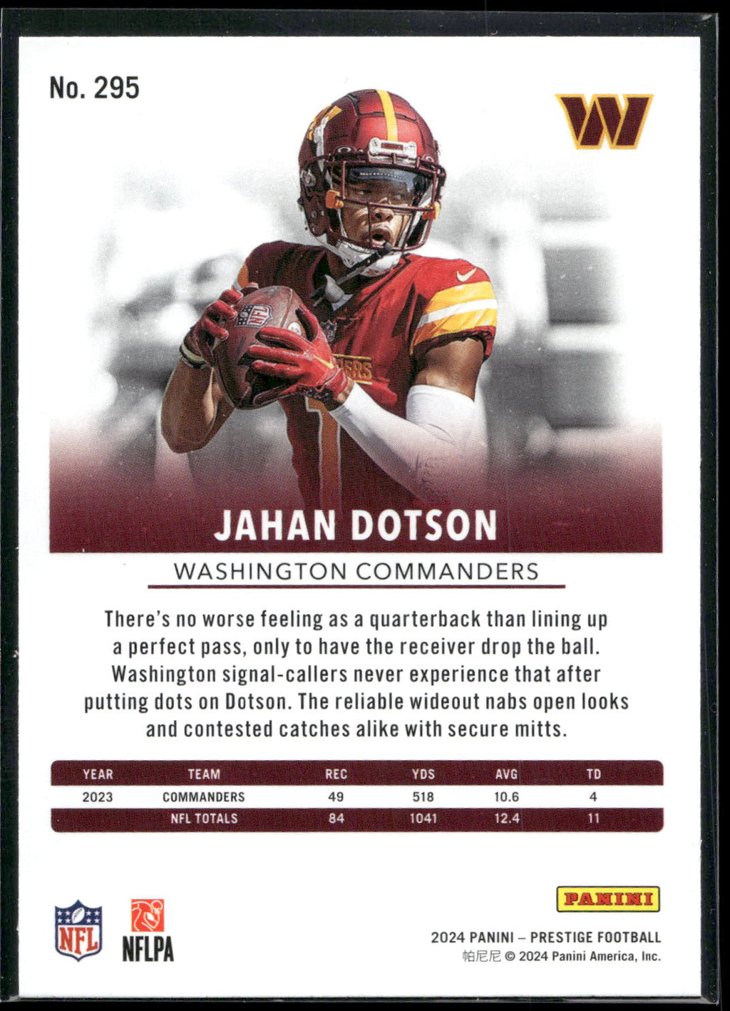 2024 Panini Prestige #295 Jahan Dotson