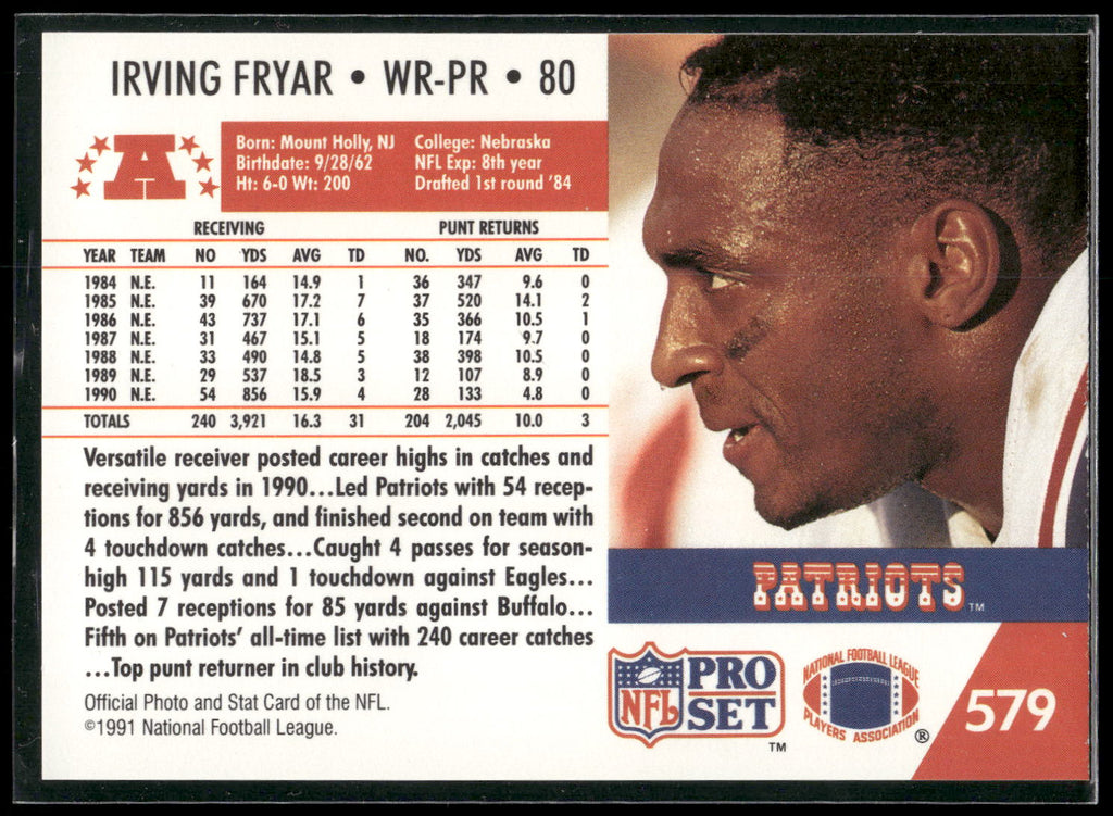 1991 Pro Set #579 Irving Fryar