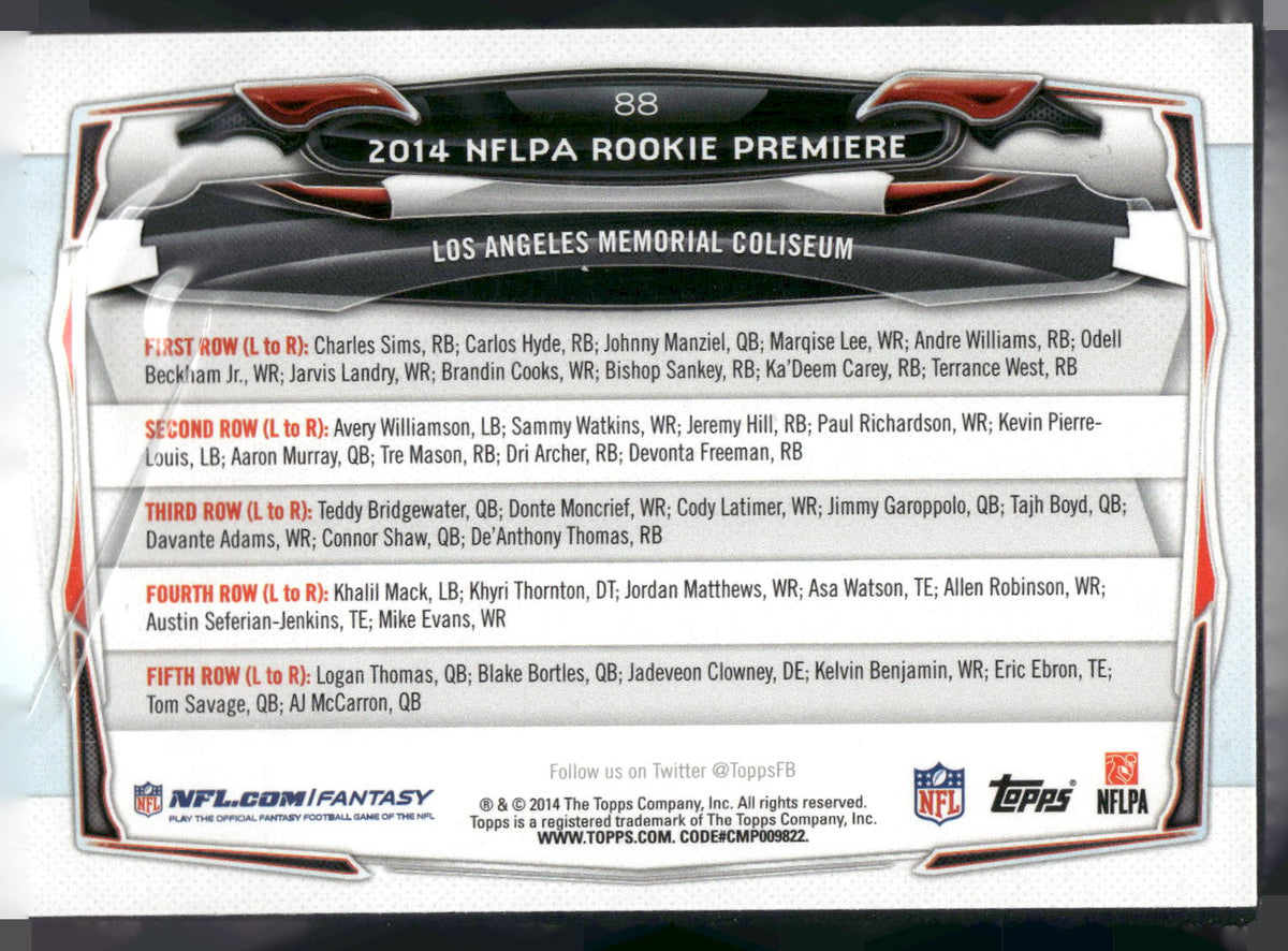 2014 Topps #88 2014 NFLPA Rookie Premiere