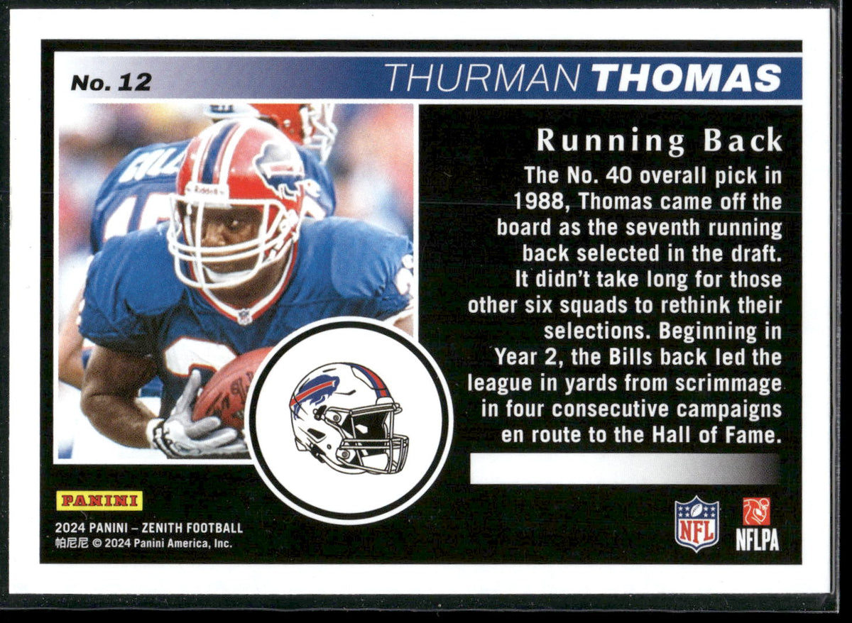 2024 Panini Zenith #12 Thurman Thomas Retail