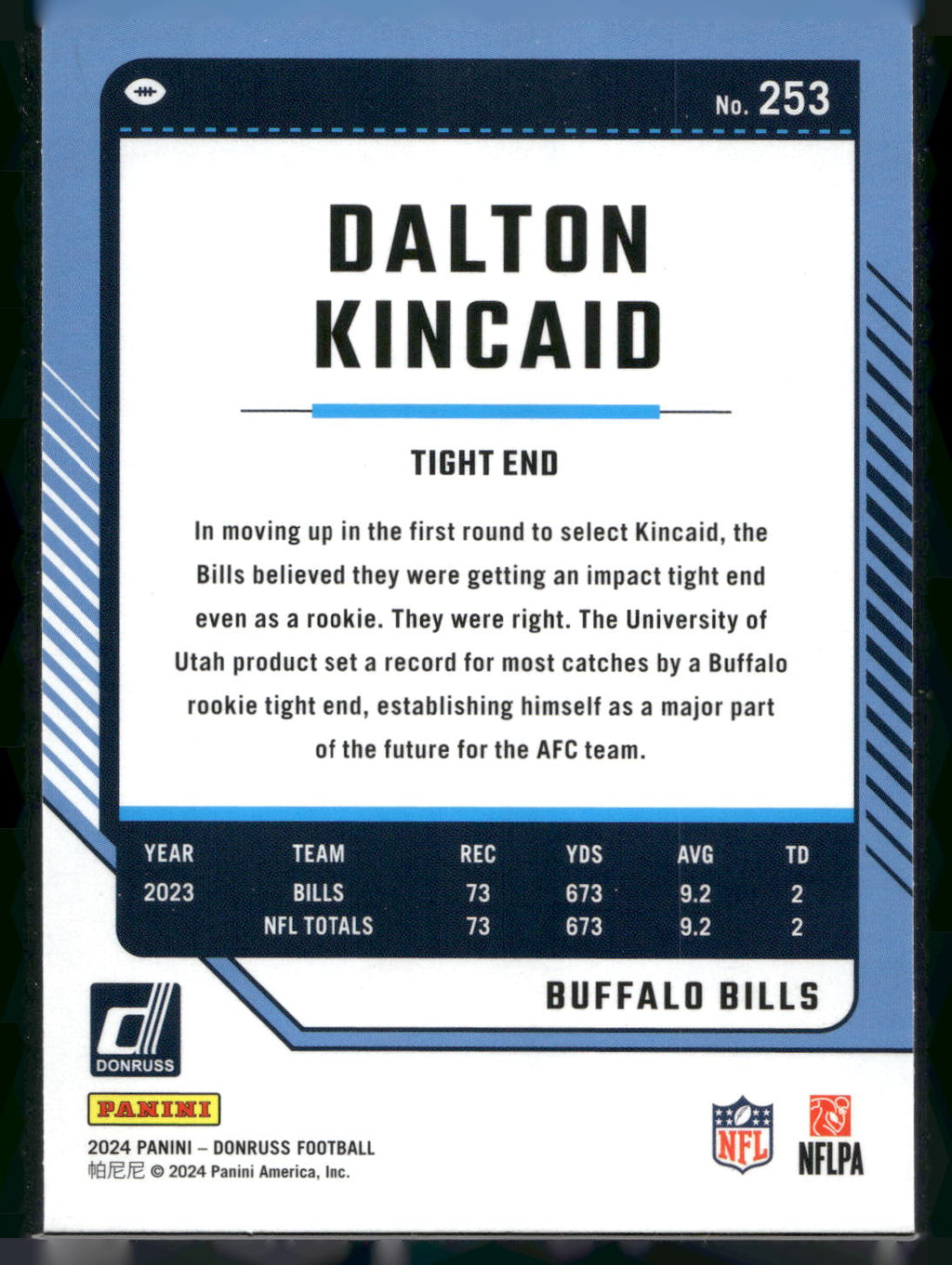 2024 Donruss #253 Dalton Kincaid