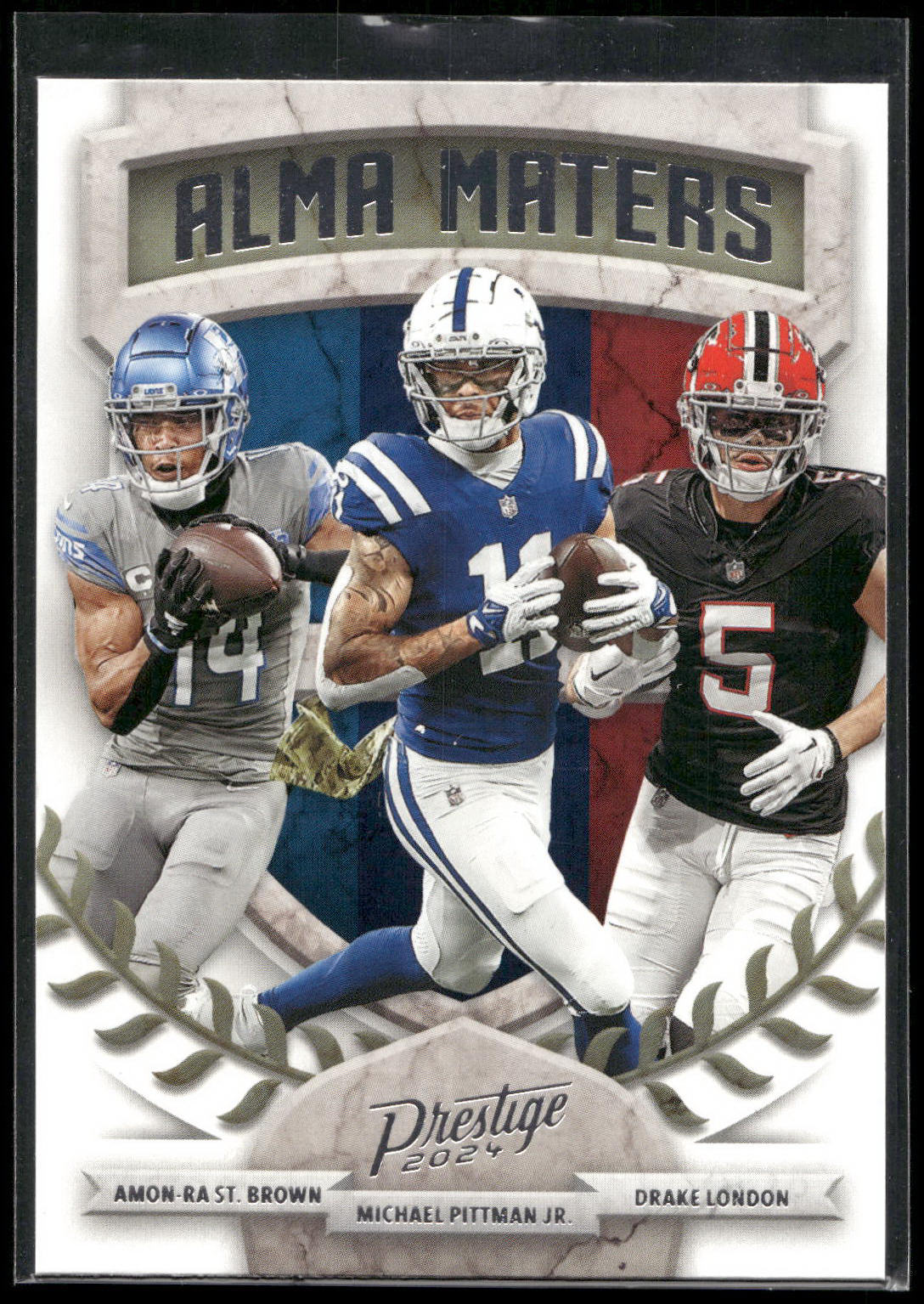 2024 Panini Prestige #1 Amon-Ra St. Brown / Michael Pittman Jr. / Drake Maters