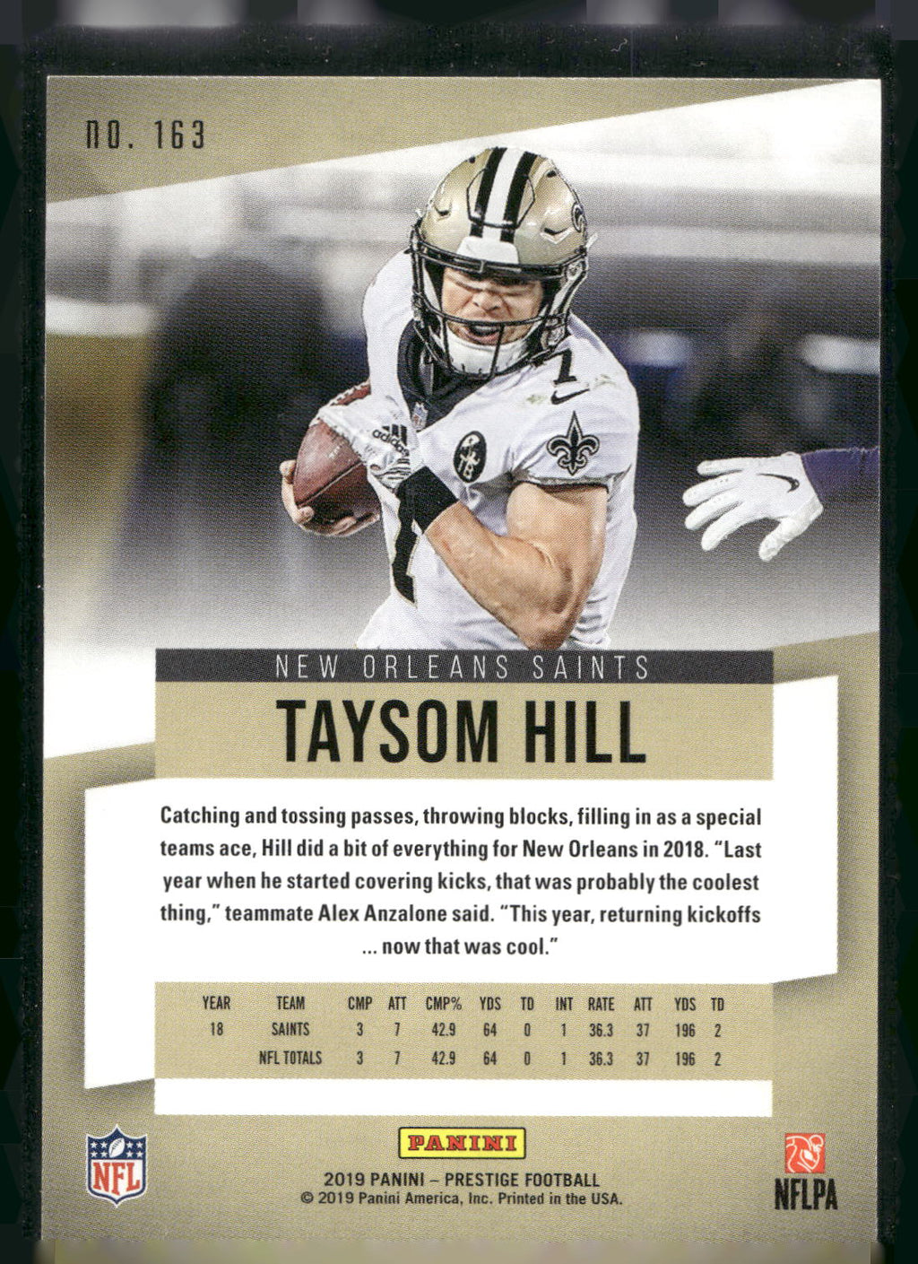 2019 Panini Prestige #163 Taysom Hill