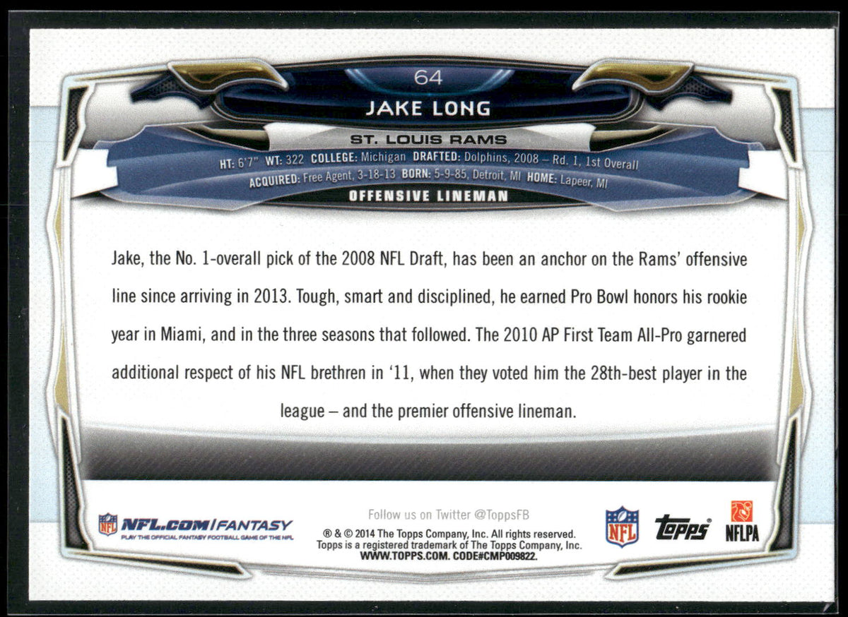 2014 Topps #64 Jake Long