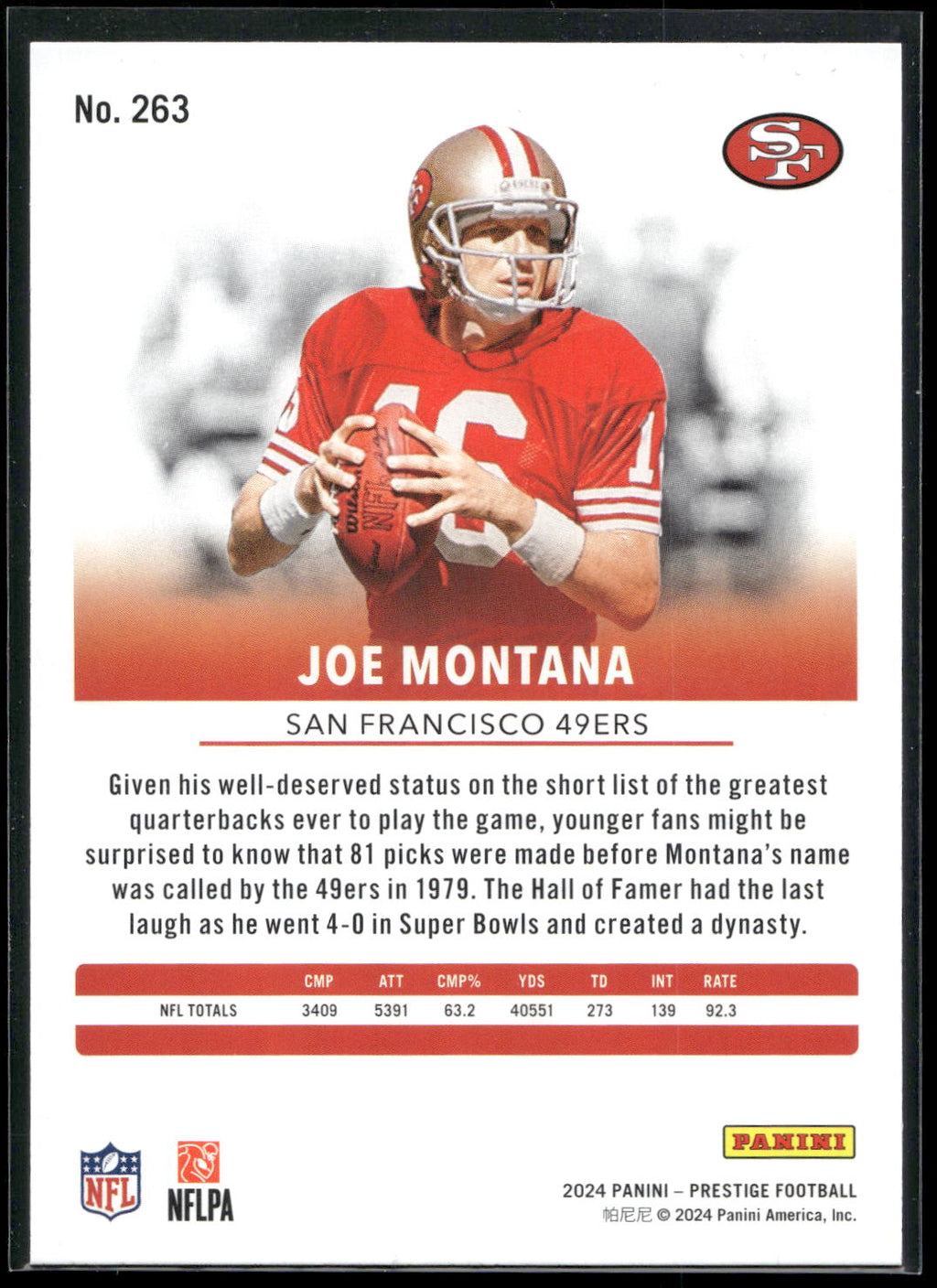2024 Panini Prestige #263 Joe Montana