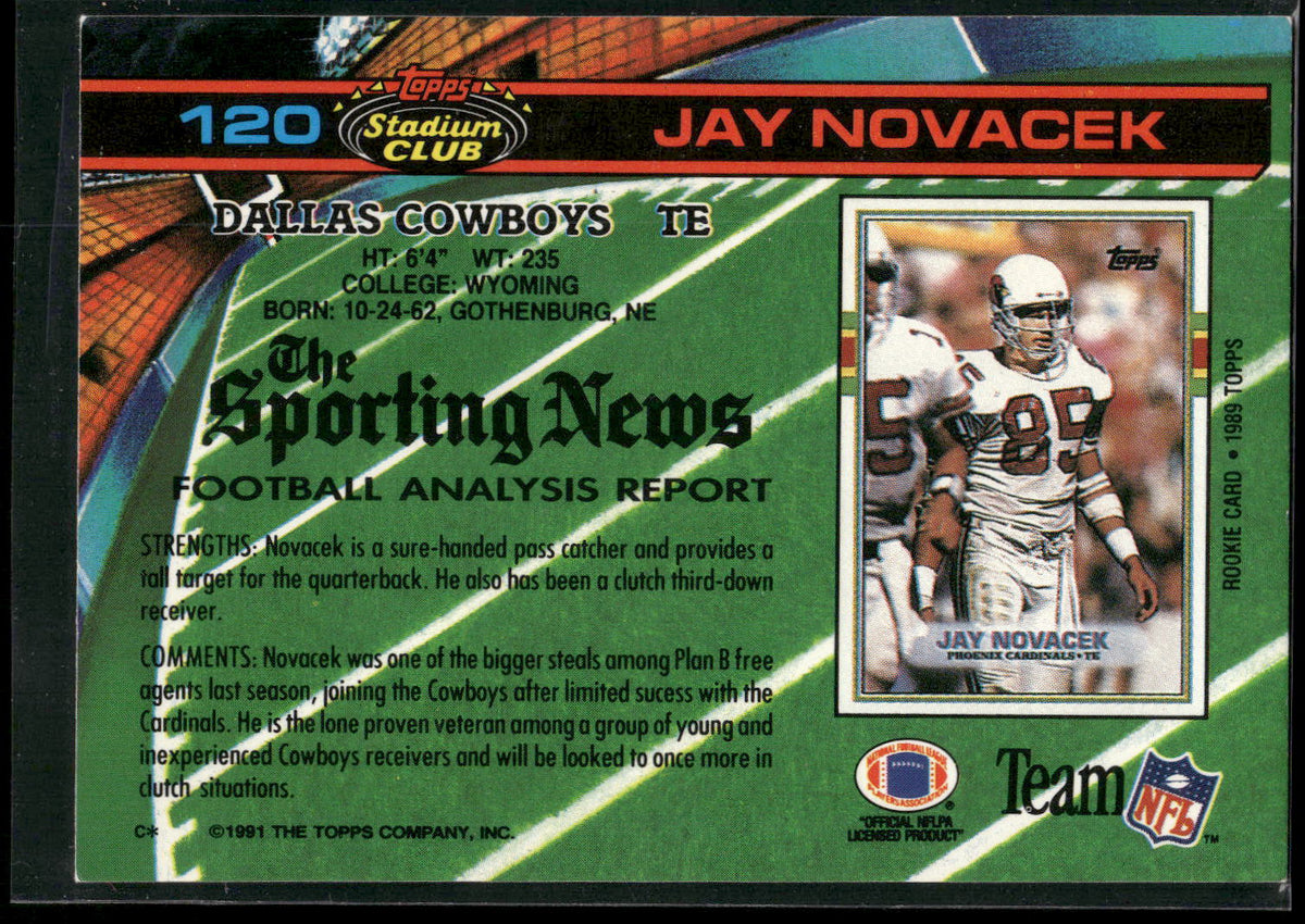 1991 Stadium Club #120 Jay Novacek