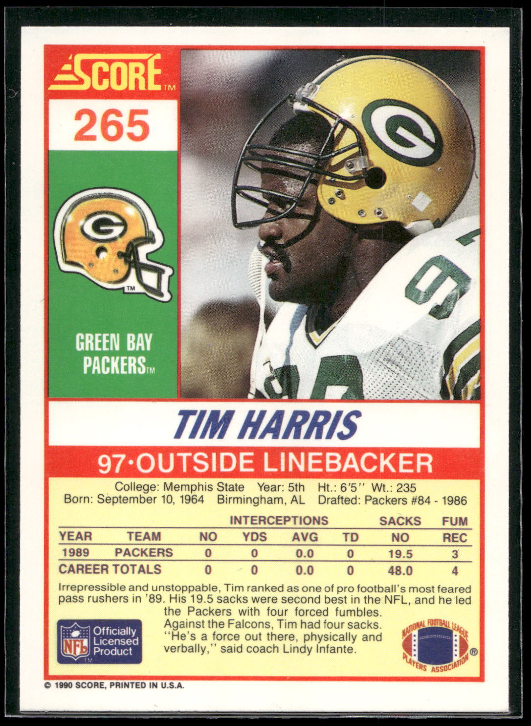 1990 Score #265 Tim Harris