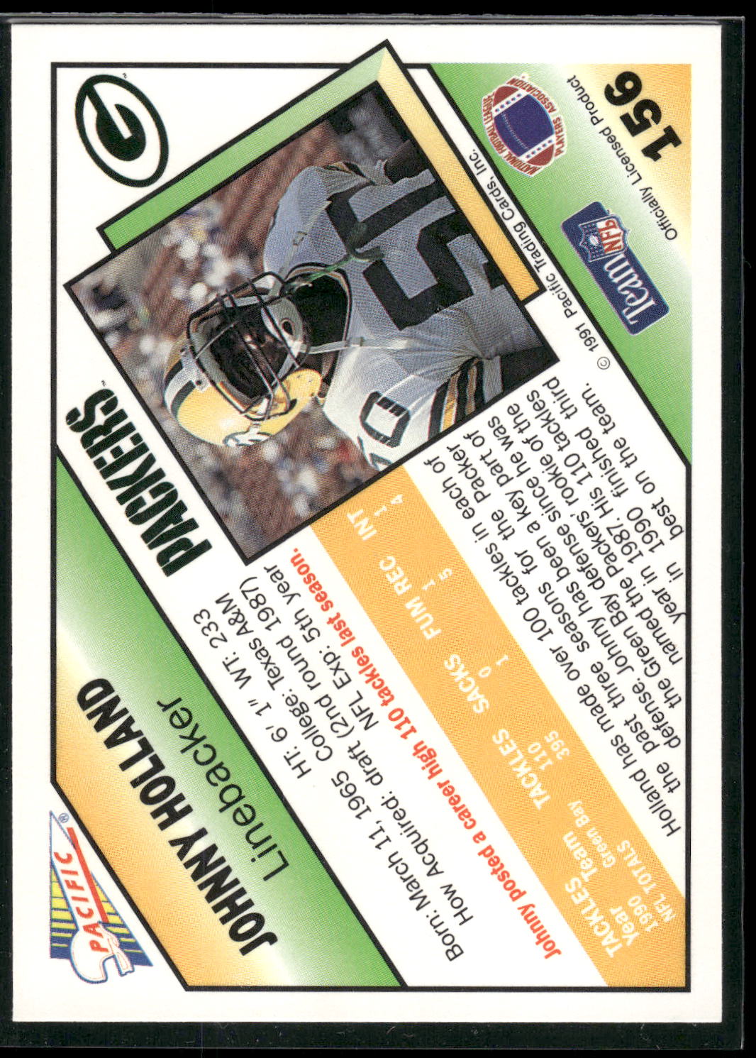 1991 Pacific #156 Johnny Holland