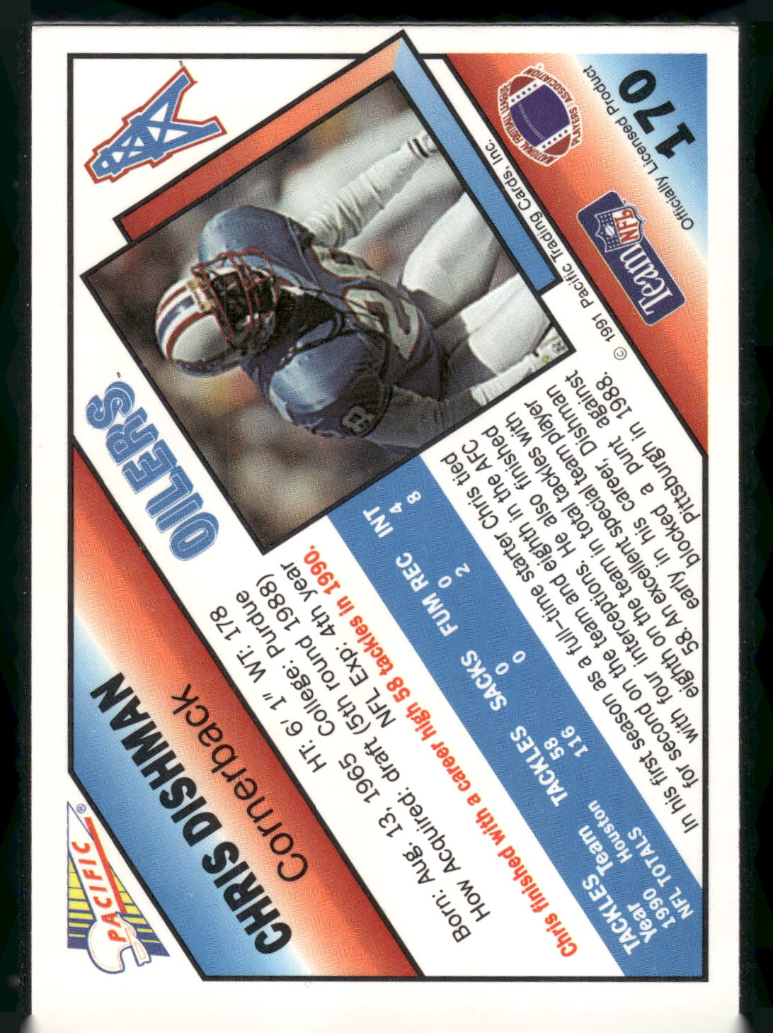1991 Pacific #170a Cris Dishman