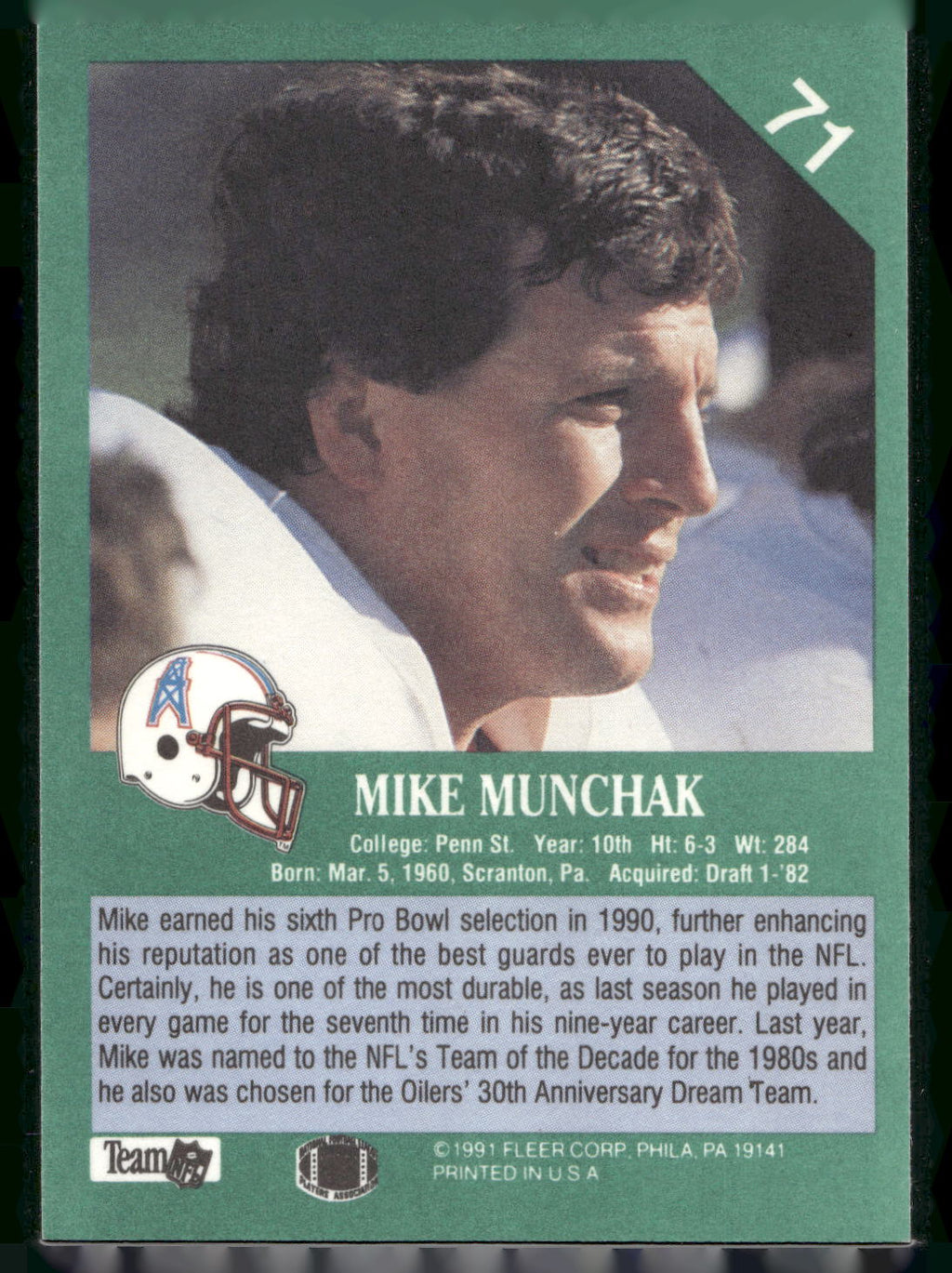 1991 Fleer #71 Mike Munchak
