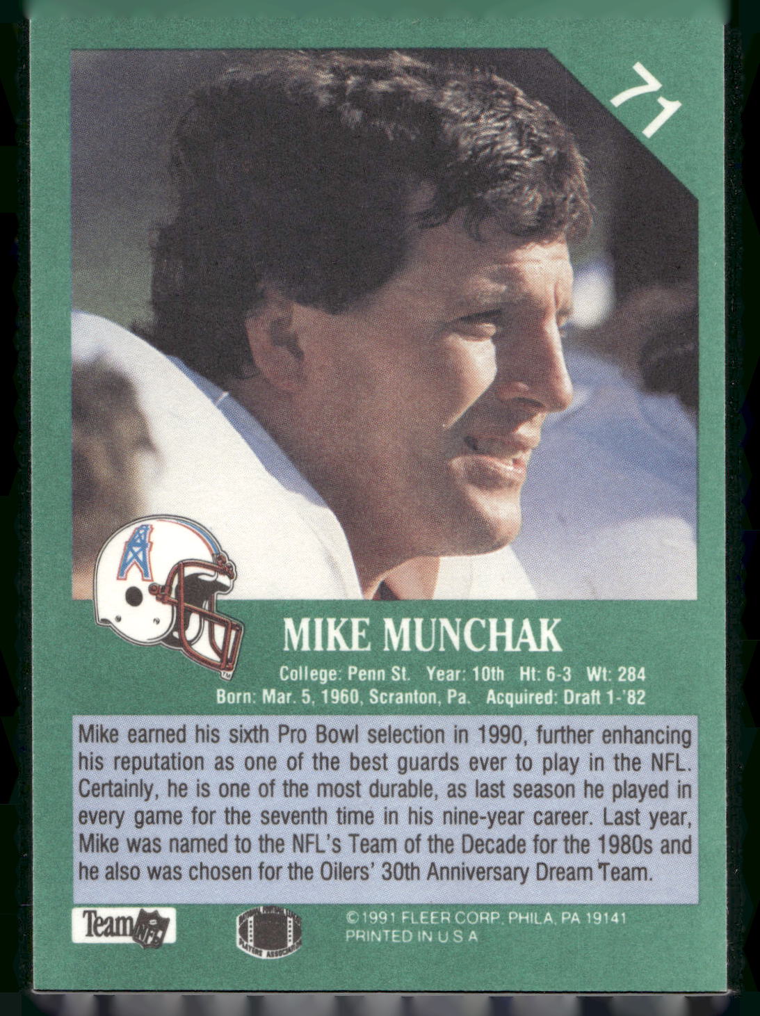 1991 Fleer #71 Mike Munchak