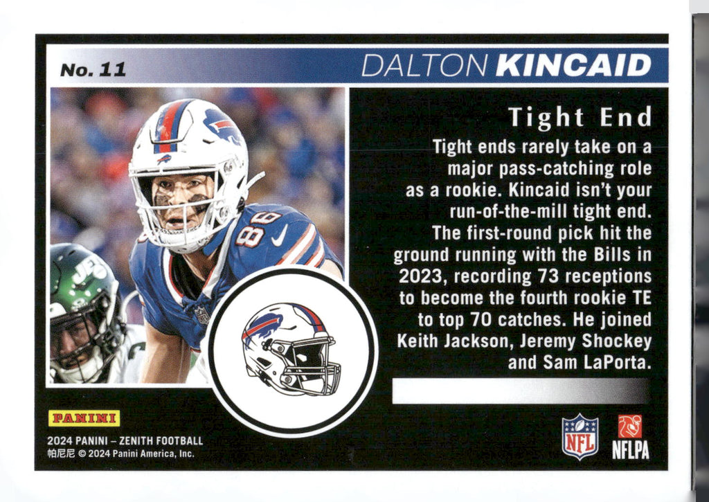 2024 Panini Zenith #11 Dalton Kincaid Retail