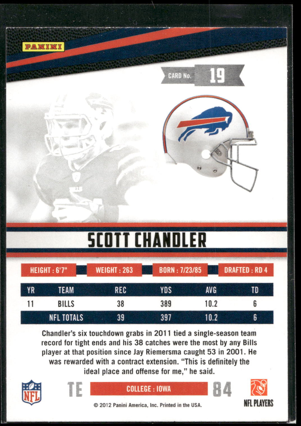 2012 Panini Rookies & Stars #19 Scott Chandler