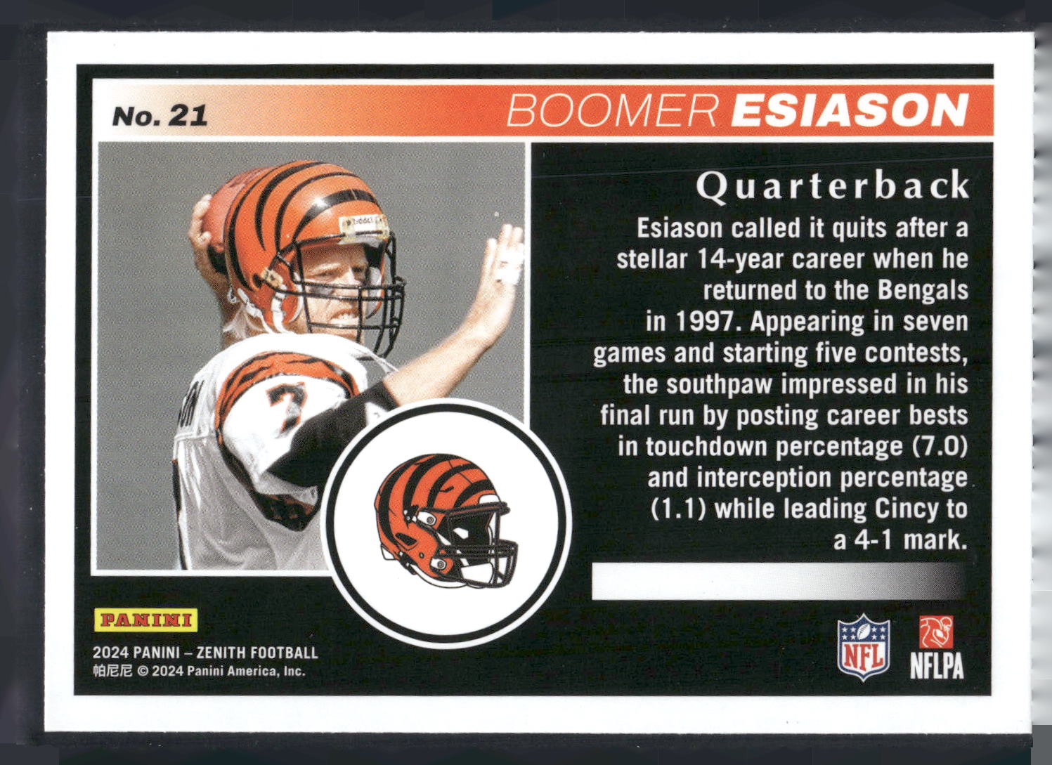 2024 Panini Zenith #21 Boomer Esiason Retail