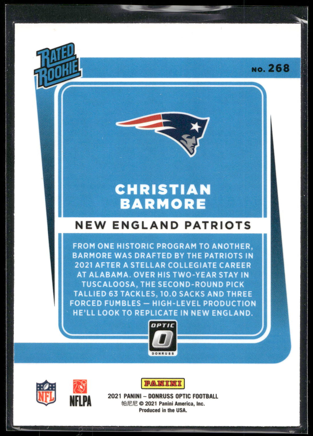 2021 Donruss Optic #268 Christian Barmore