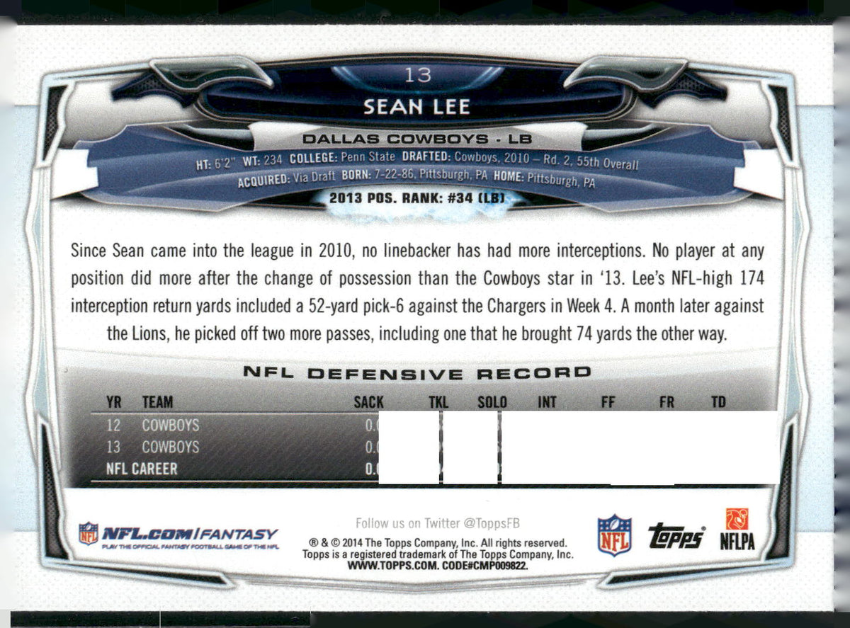2014 Topps #13 Sean Lee