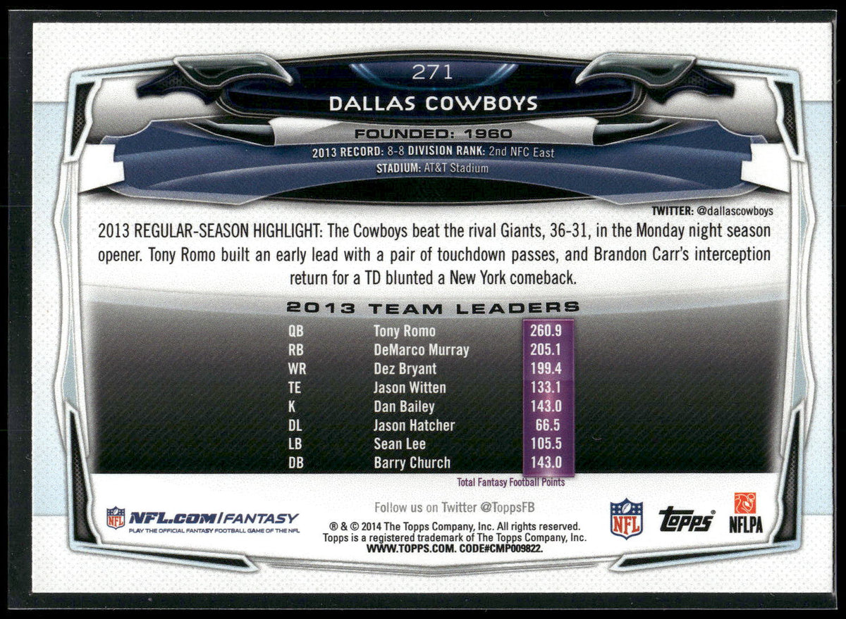 2014 Topps #271 Dallas Cowboys