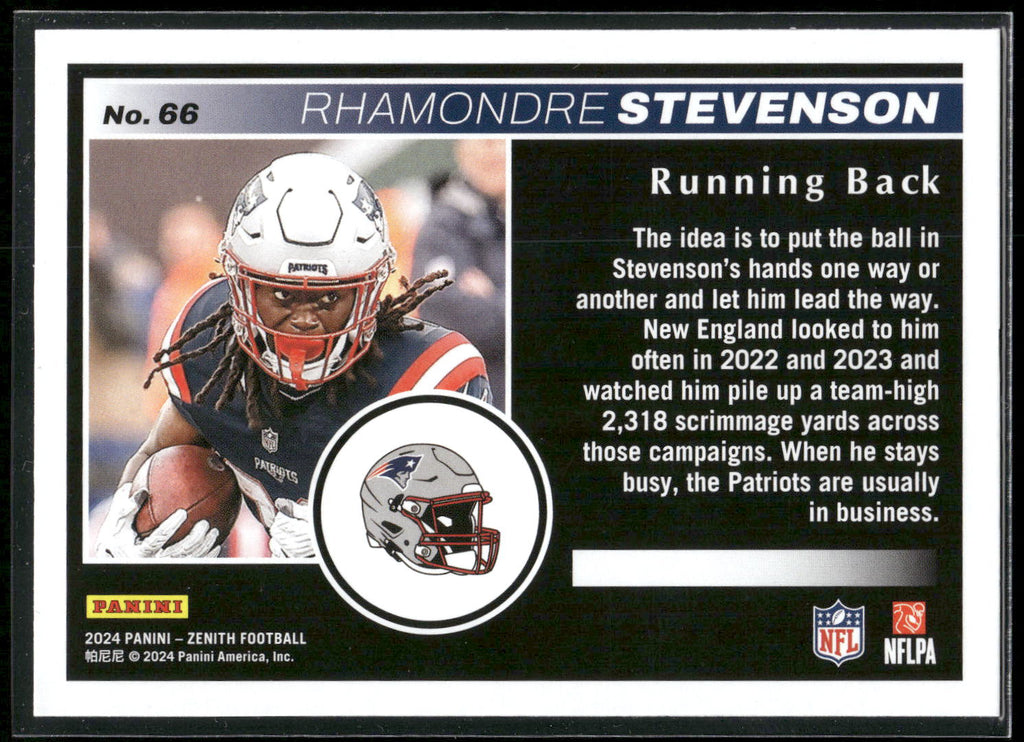 2024 Panini Zenith #66 Rhamondre Stevenson Retail