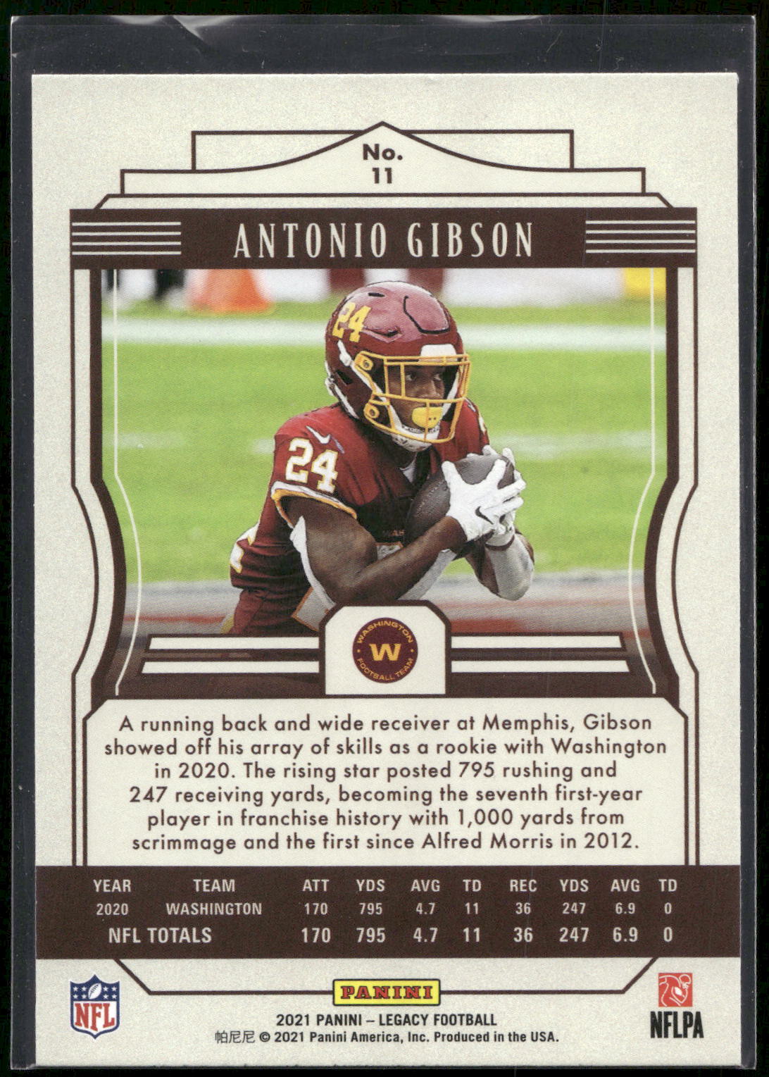 2021 Panini Legacy #11 Antonio Gibson